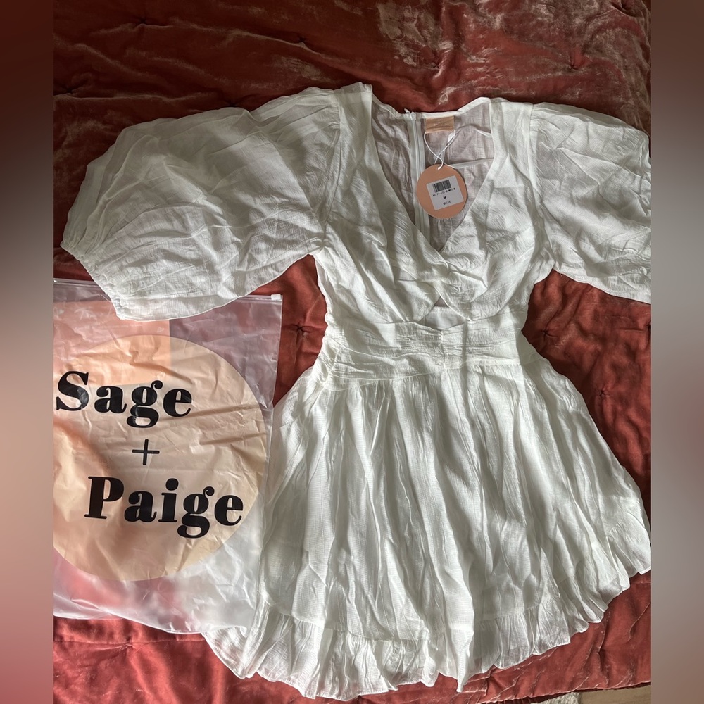 Sage + Page white mini dress new with tags